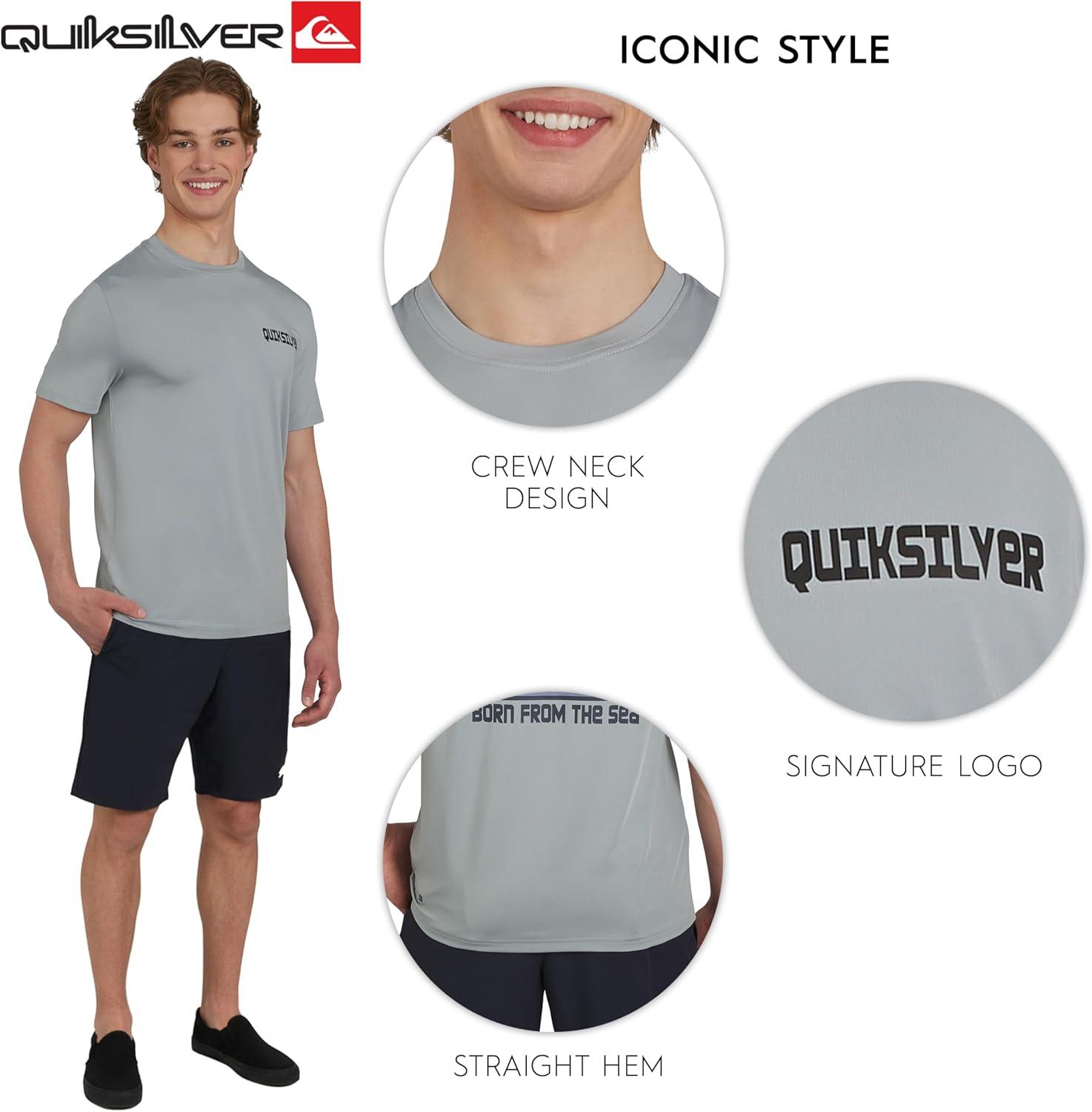 image:imageQuiksilver Mens Swimwear Regular Fit UPF 50 Short Sleeve Sun TeeSmoked Grey