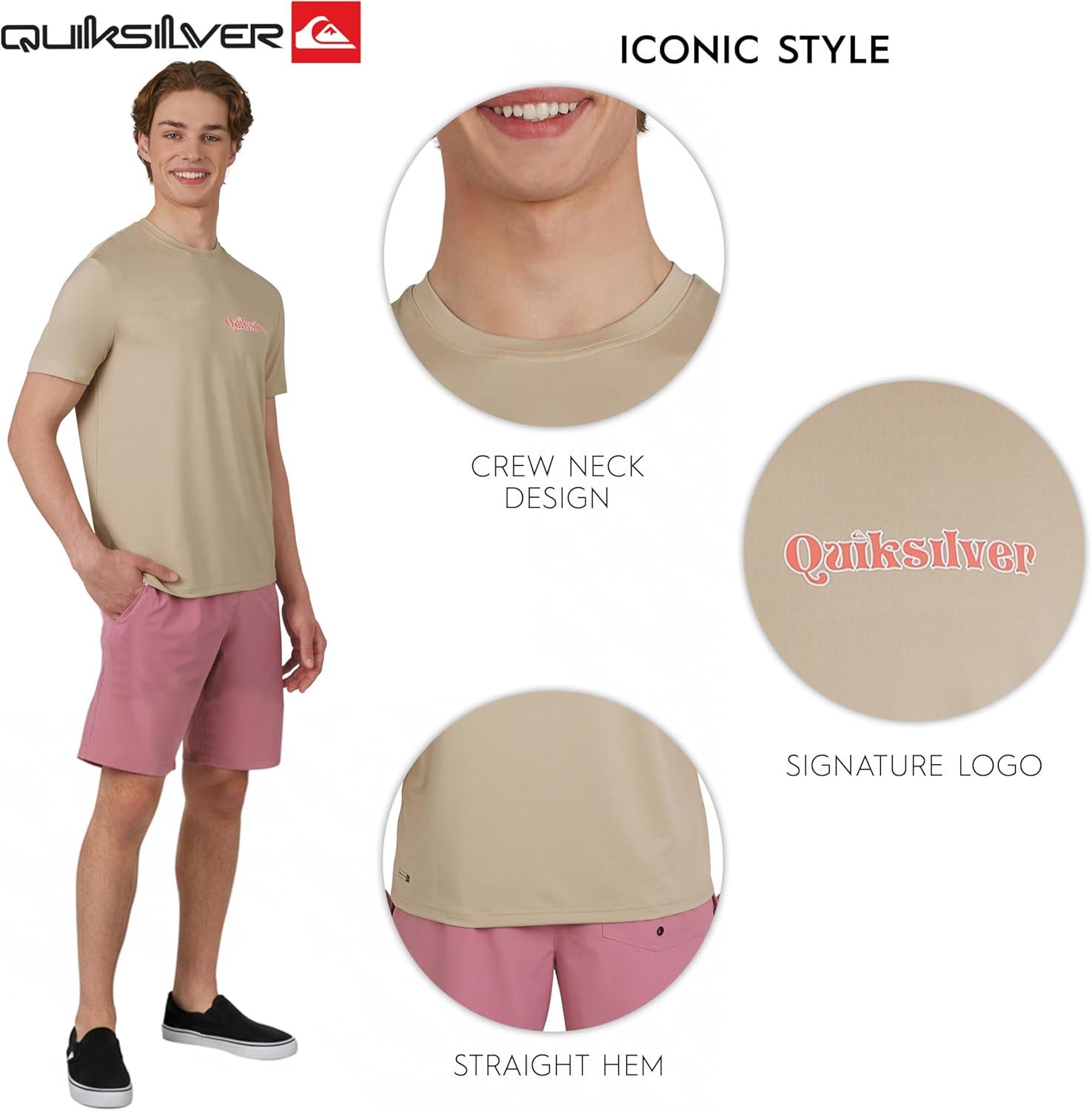 image:imageQuiksilver Mens Swimwear Regular Fit UPF 50 Short Sleeve Sun TeeTaupe