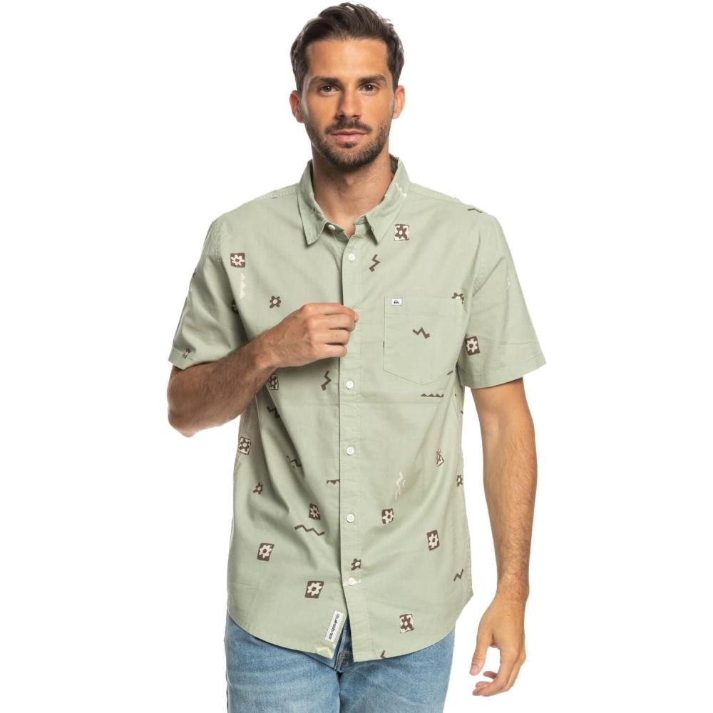 image:imageQuiksilver Mini Mark SS Woven Top GFL6 XL Mens Fashion Casual Short Sleeve Woven Shirt Cotton Regular Fit Lifestyle Beach Apparel