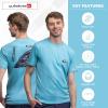 Quiksilver Men’s Regular Fit Soft Cotton Short Sleeve T-Shirt (S-XL)(Beach Blue)