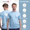 Quiksilver Men’s Regular Fit Soft Cotton Short Sleeve T-Shirt (S-XL)(Light Blue)