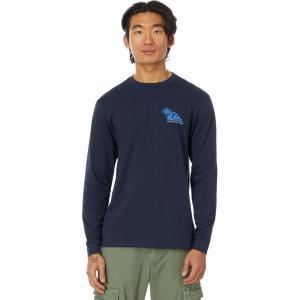 Quiksilver Men’s Palm Island Long Sleeve Screen Tee(Navy)