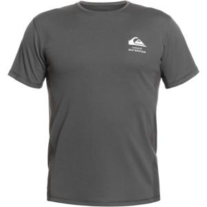 Quiksilver Men’s Standard Bamboo Check Short Sleeve Rashguard Surf Tee Shirt(Dark Shadow)
