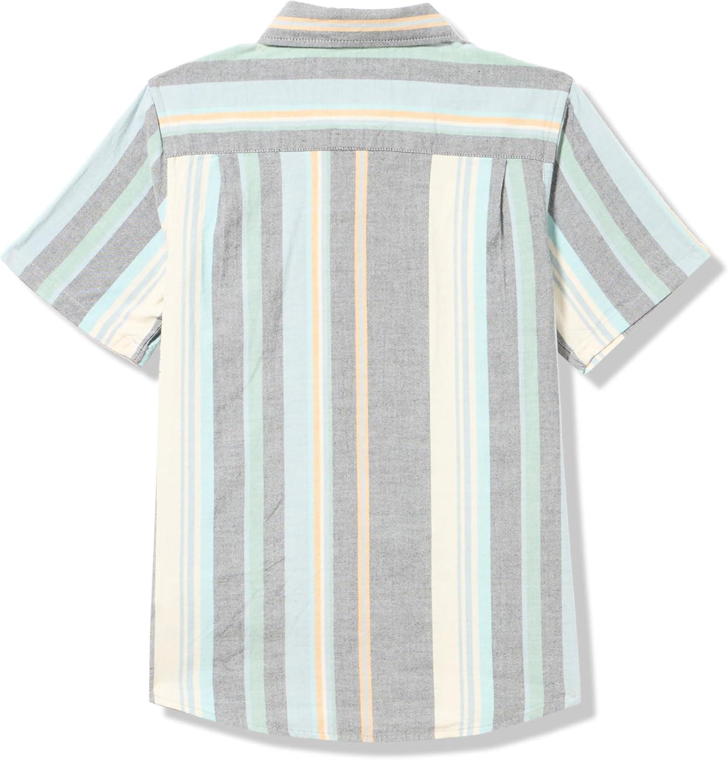 image:imageQuiksilver Boys Short Sleeve Classic Woven Shirt Button Down Top Stylish amp ComfortableBlack Oxford Stripe Ss 241