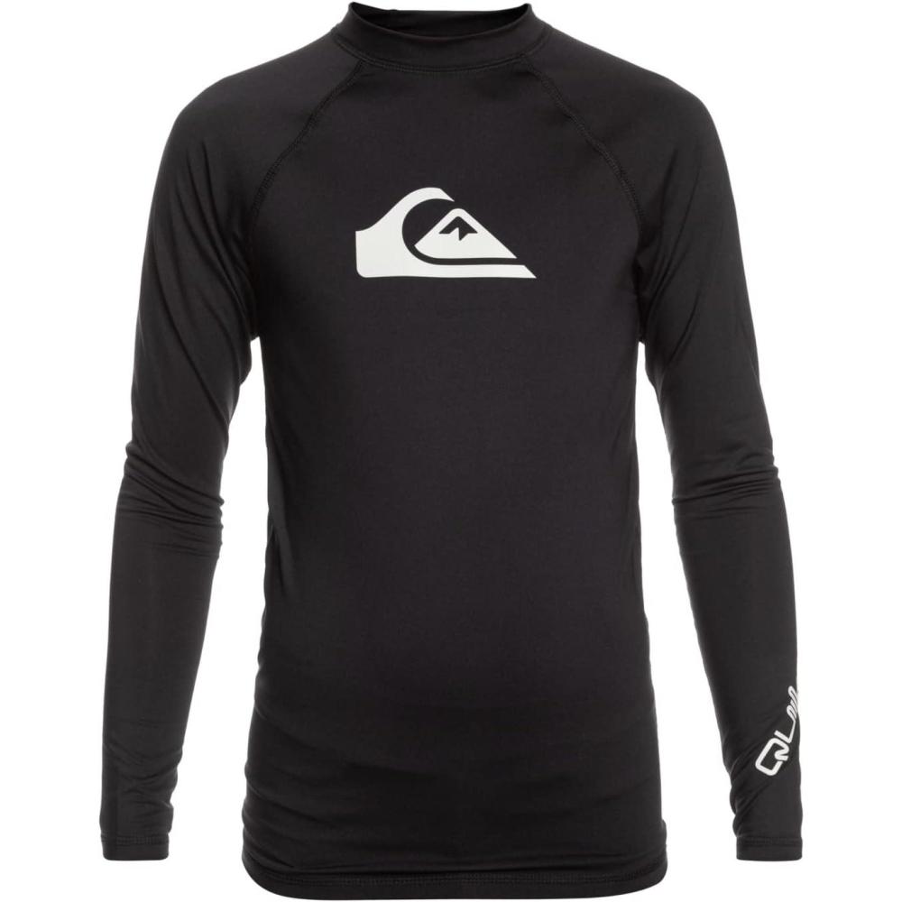 image:imageQuiksilver Boys Long Sleeve Snug Fit Rashguard Surf Shirt with UPF 50 Sun Protection Kids Swim TopBlack 222
