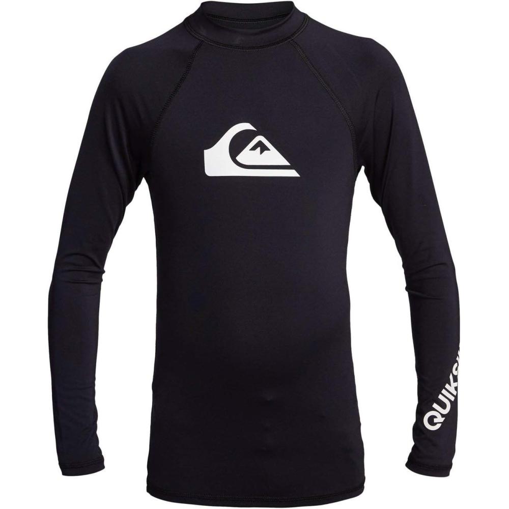 image:imageQuiksilver Boys Long Sleeve Snug Fit Rashguard Surf Shirt with UPF 50 Sun Protection Kids Swim TopBlack at