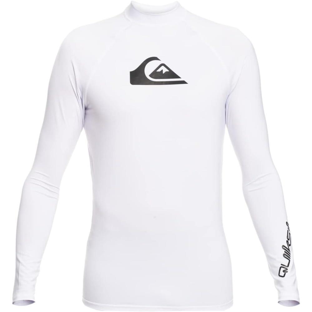 image:imageQuiksilver Boys Long Sleeve Snug Fit Rashguard Surf Shirt with UPF 50 Sun Protection Kids Swim TopWhite Ages 27