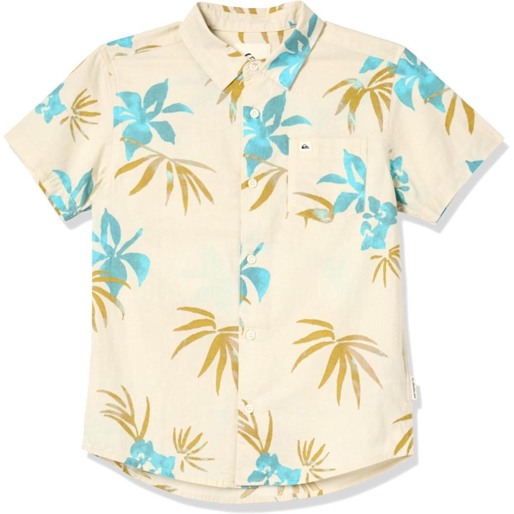 image:imageQuiksilver Boys Short Sleeve Classic Woven Shirt Button Down Top Stylish amp ComfortableSnow White Aop Mix Bag Ss 241