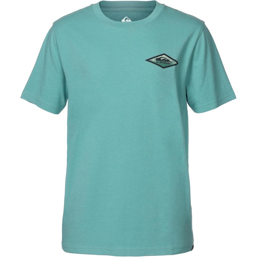 image:imageQuiksilver Boys Short Sleeve Logo Graphic TShirt Soft amp Comfortable Regular FitDusty Turq Diamond