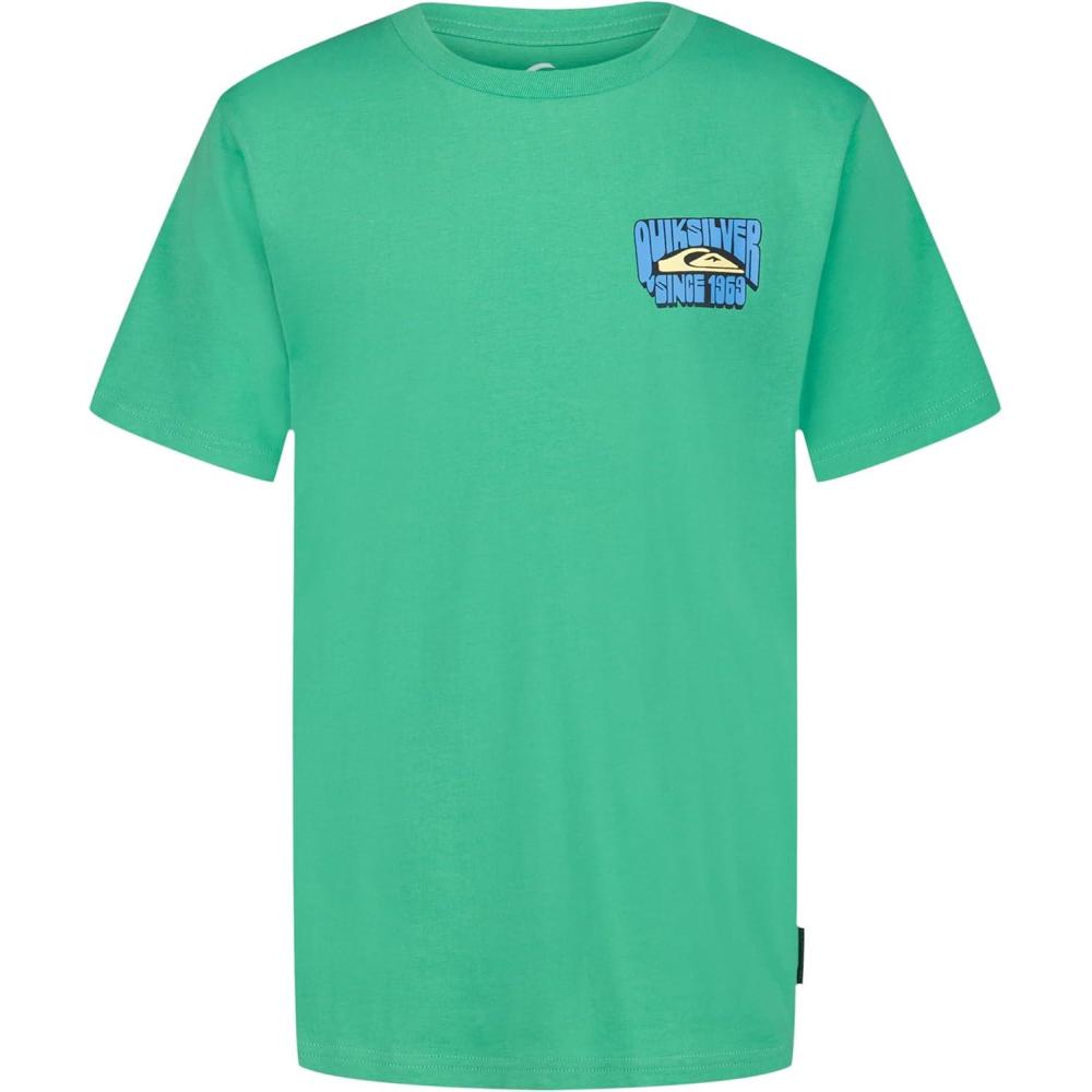 image:imageQuiksilver Boys Short Sleeve Logo Graphic TShirt Soft amp Comfortable Regular FitGreen Rider