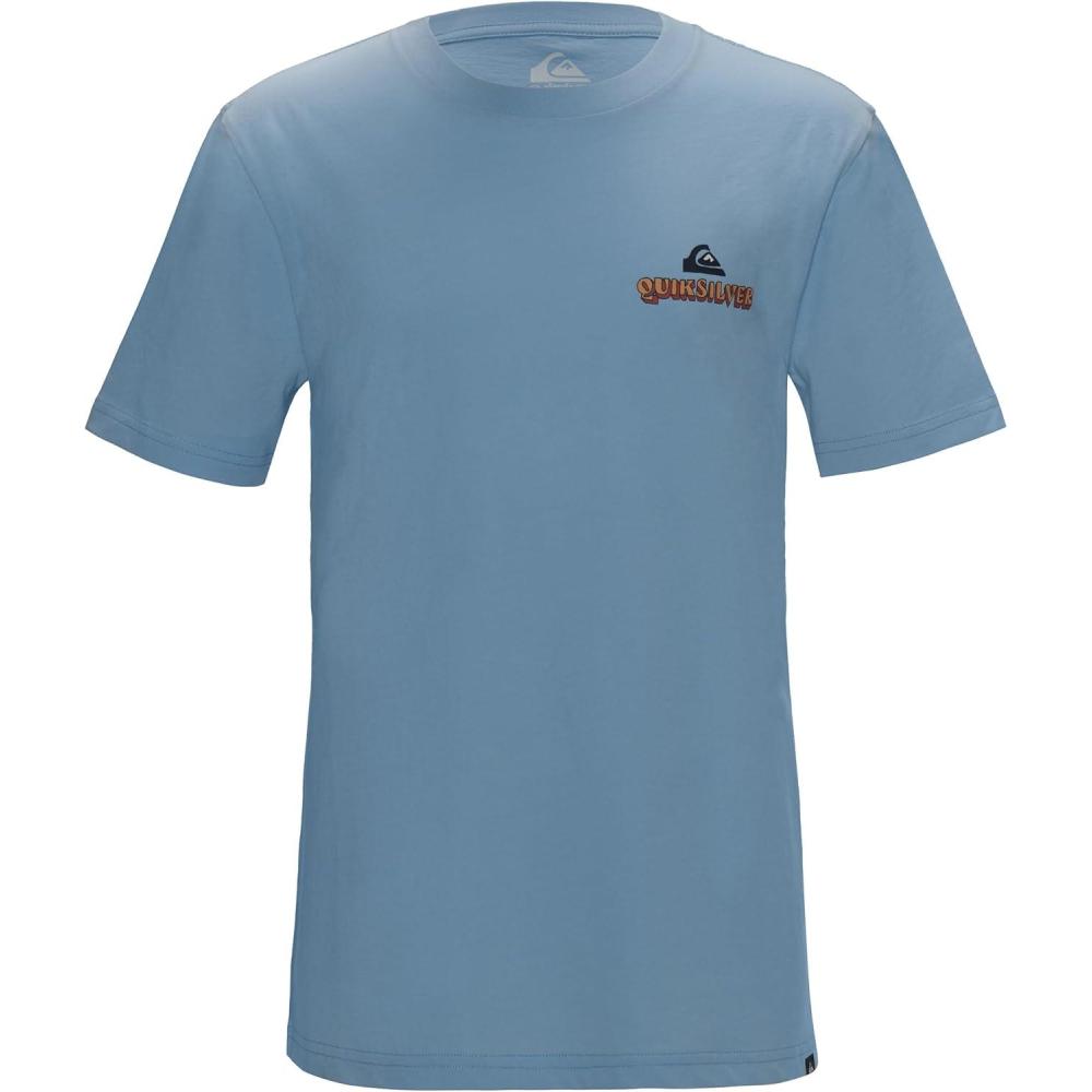 image:imageQuiksilver Boys Short Sleeve Logo Graphic TShirt Soft amp Comfortable Regular FitLight Blue Reaper