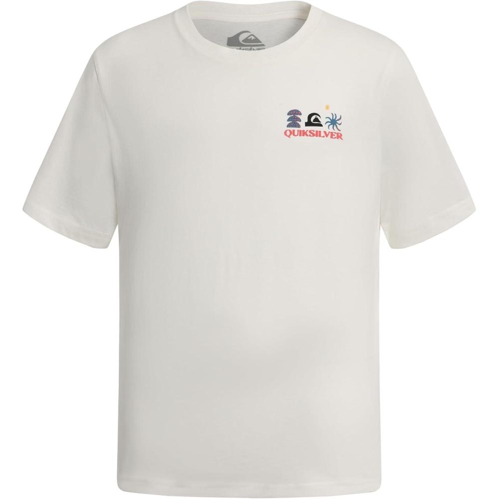 image:imageQuiksilver Boys Short Sleeve Logo Graphic TShirt Soft amp Comfortable Regular FitOff White Loosen