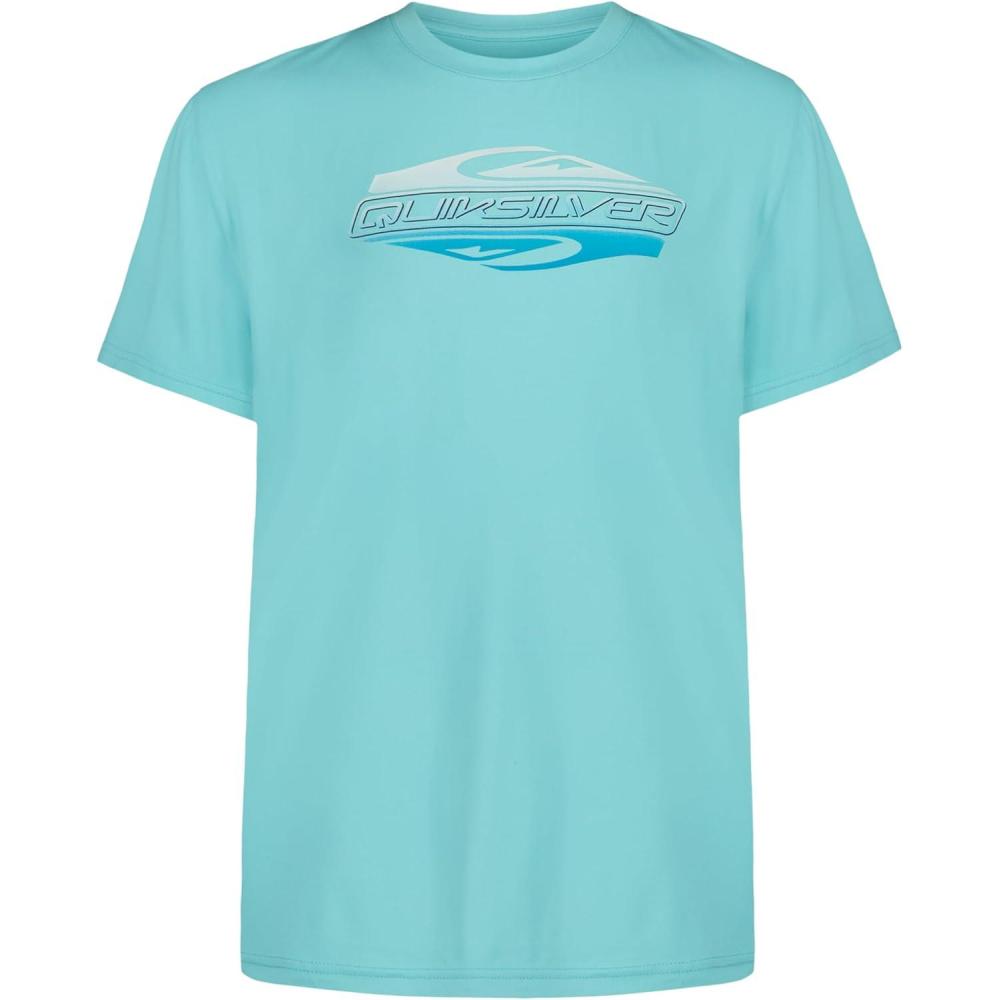 image:imageQuiksilver Boys Short Sleeve Rashguard Surf Shirt with UPF 50 Sun Protection Kids Swim TopAngel Blue