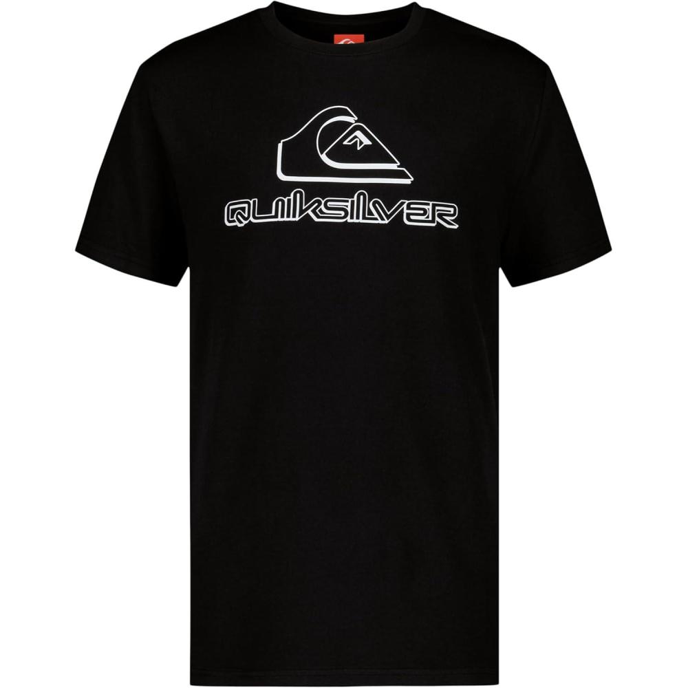 image:imageQuiksilver Boys Short Sleeve Rashguard Surf Shirt with UPF 50 Sun Protection Kids Swim TopBlack Surf