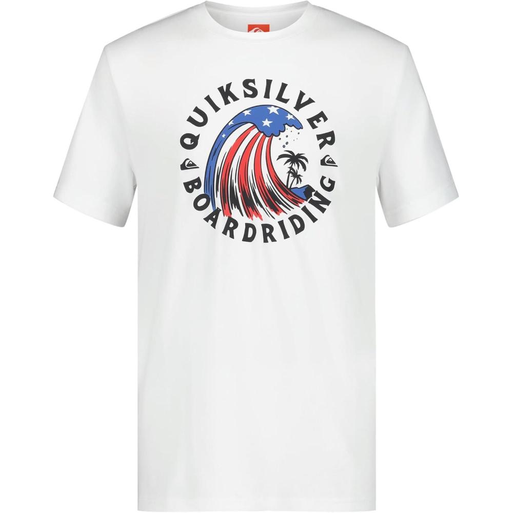 image:imageQuiksilver Boys Short Sleeve Rashguard Surf Shirt with UPF 50 Sun Protection Kids Swim TopWhite Surf