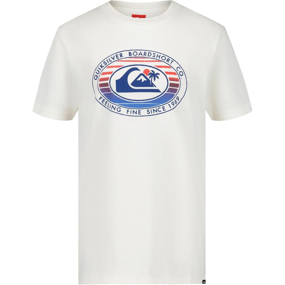 image:imageQuiksilver Boys Short Sleeve Screen Print Graphic TShirt Soft amp Comfortable Regular FitEgret Oval Stamp
