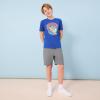 Quiksilver Boys’ Short Sleeve Screen Print Graphic T-Shirt, Soft & Comfortable, Regular Fit(Blue Times Up)