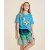 Quiksilver Boys’ Short Sleeve Screen Print Graphic T-Shirt, Soft & Comfortable, Regular Fit(Horizon Blue Wavey)