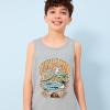 Quiksilver Boys’ Sleeveless Graphic Tank Top Shirt(Grateful Wave)