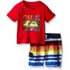 Quiksilver Baby Boys’ Rashguard Top and Microfiber Shorts(Red)