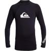 Quiksilver Boys’ Long Sleeve Snug Fit Rashguard Surf Shirt with UPF 50+ Sun Protection, Kid’s Swim Top(Black at)