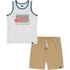 Quiksilver boys 2pc Tank Top Short Set(Bright White/Pale Khaki)