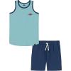 Quiksilver boys 2pc Tank Top Short Set(Marine Blue/Insignia Blue)
