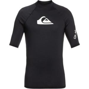 Quiksilver Boys’ All Time Short Sleeve Youth Rashguard Surf Shirt(Black 221)