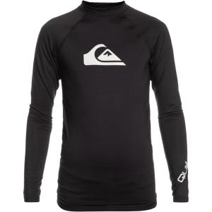 Quiksilver Boys’ Long Sleeve Snug Fit Rashguard Surf Shirt with UPF 50+ Sun Protection, Kid’s Swim Top(Black 222)