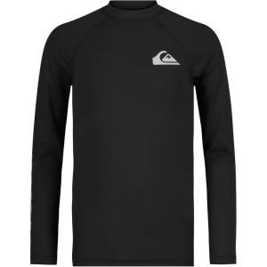 Quiksilver Boys’ Long Sleeve Snug Fit Rashguard Surf Shirt with UPF 50+ Sun Protection, Kid’s Swim Top(Black)