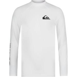 Quiksilver Boys’ Long Sleeve Snug Fit Rashguard Surf Shirt with UPF 50+ Sun Protection, Kid’s Swim Top(White)