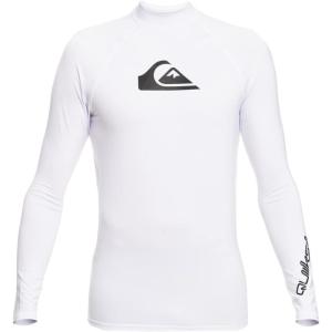 Quiksilver Boys’ Long Sleeve Snug Fit Rashguard Surf Shirt with UPF 50+ Sun Protection, Kid’s Swim Top(White (Ages 2-7))