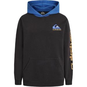 Quiksilver Boys’ Pullover Hoodie Sweatshirt, Soft & Comfortable Fleece, Front Pocket(Phantom Colorblock)