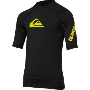 Quiksilver Boys Rash Guard All Time Short Sleeve(Yellow)