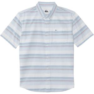 Quiksilver Boys’ Short Sleeve Classic Woven Shirt, Button Down Top, Stylish & Comfortable(Blue Fog Oxford Stripe Ss 241)