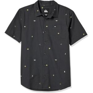 Quiksilver Boys’ Short Sleeve Classic Woven Shirt, Button Down Top, Stylish & Comfortable(Tarmac Aop Mix Bag Ss 241)