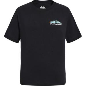 Quiksilver Boys’ Short Sleeve Logo Graphic T-Shirt, Soft & Comfortable, Regular Fit(Black Omni)