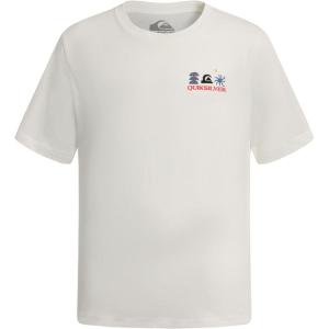 Quiksilver Boys’ Short Sleeve Logo Graphic T-Shirt, Soft & Comfortable, Regular Fit(Off White Loosen)