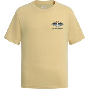 Quiksilver Boys’ Short Sleeve Logo Graphic T-Shirt, Soft & Comfortable, Regular Fit(Wheat Heather Peak)