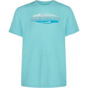 Quiksilver Boys’ Short Sleeve Rashguard Surf Shirt with UPF 50+ Sun Protection, Kid’s Swim Top(Angel Blue)