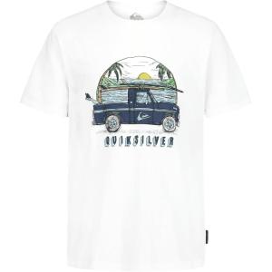 Quiksilver Boys’ Short Sleeve Screen Print Graphic T-Shirt, Soft & Comfortable, Regular Fit(White Truck)