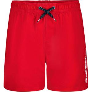 Quiksilver Boys’ Volley Swim Trunks with UPF 50+ Sun Protection, Quick Dry Bathing Suit Shorts(High Risk Red)