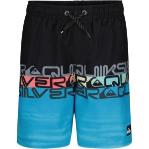 Quiksilver Boys’ Volley Swim Trunks with UPF 50+ Sun Protection, Quick Dry Bathing Suit Shorts(Wordblock)