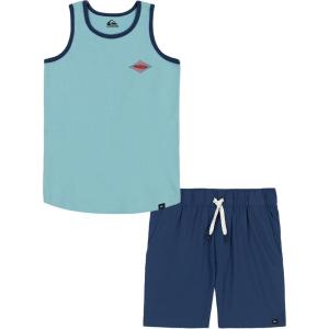 Quiksilver boys 2pc Tank Top Short Set(Marine Blue/Insignia Blue)
