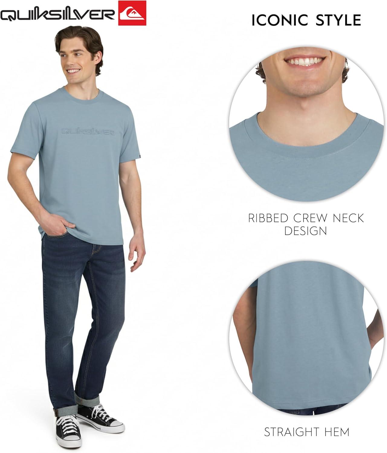 image:imageQuiksilver Mens Regular Fit Premium Soft Cotton Tee Short Sleeve TShirtBlue Shadow