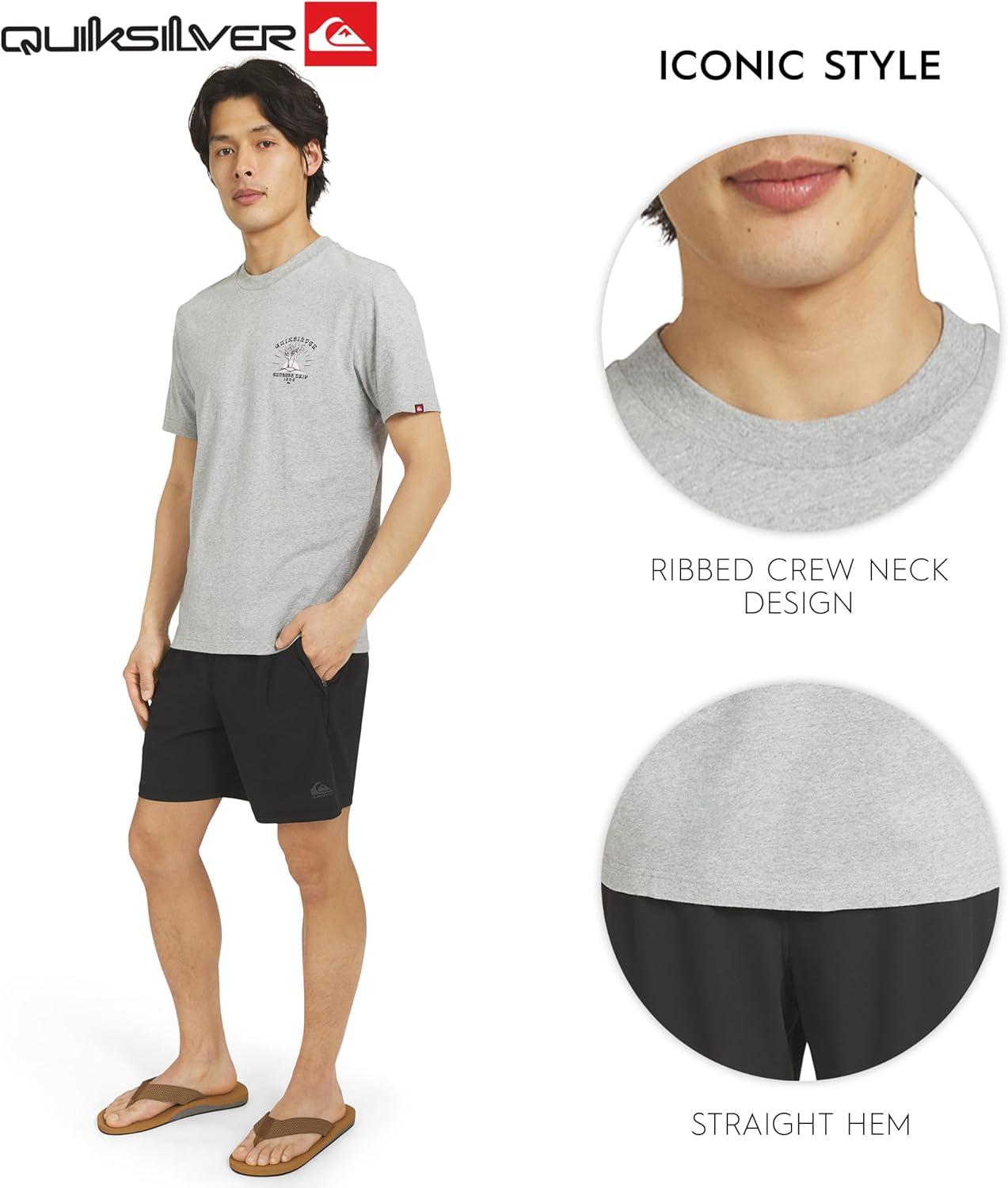 image:imageQuiksilver Mens Regular Fit Premium Soft Cotton Tee Short Sleeve TShirtGrey