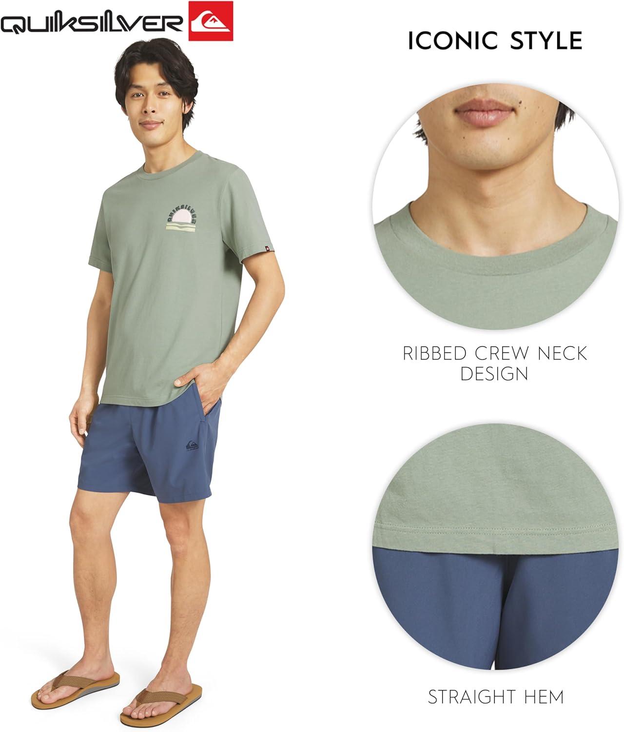 image:imageQuiksilver Mens Regular Fit Premium Soft Cotton Tee Short Sleeve TShirtLily Pad