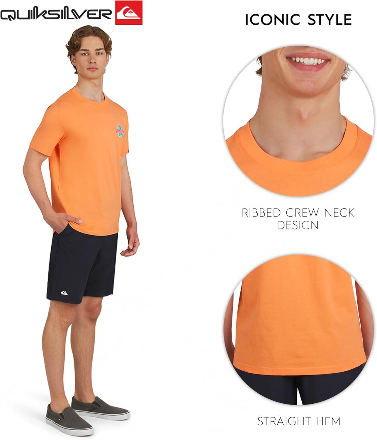 image:imageQuiksilver Mens Regular Fit Premium Soft Cotton Tee Short Sleeve TShirtPapaya