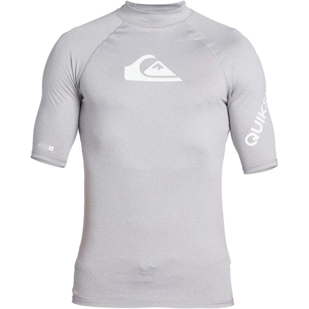 image:imageQuiksilver Mens All Time Ss Short Sleeve Rashguard Surf ShirtSleet Heather