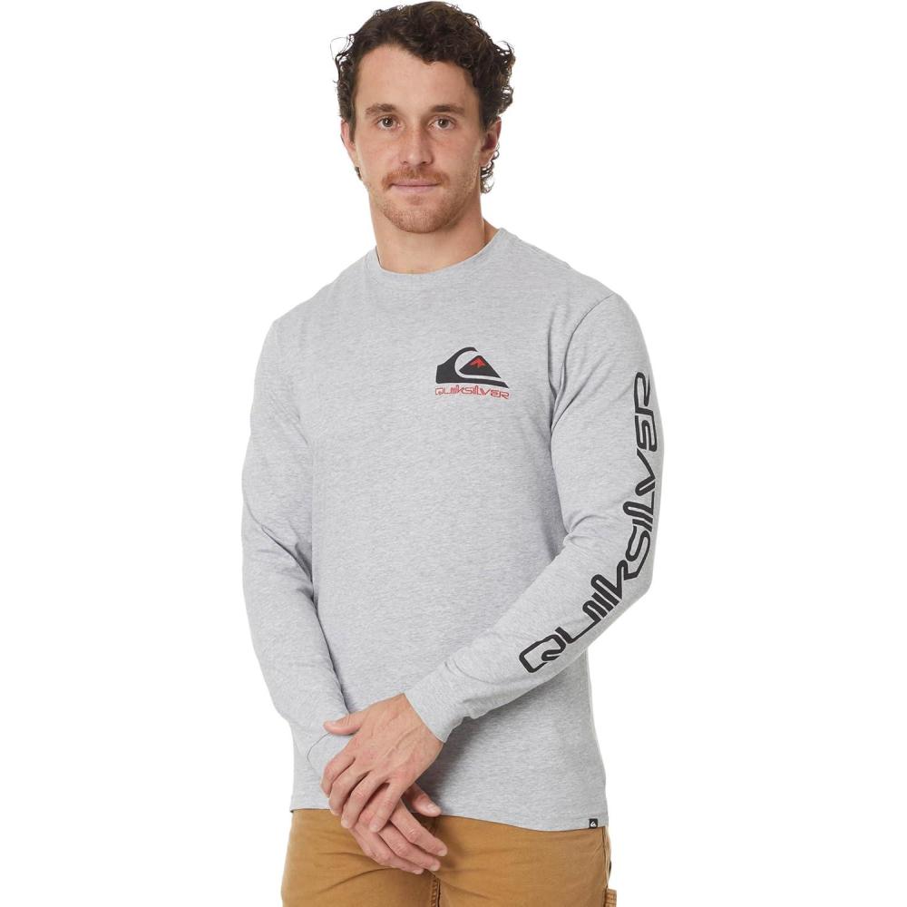 image:imageQuiksilver Mens Comp Logo Long Sleeve Screen TeeLight Grey Heather